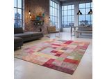 Teppich GINO FALCONE "Cosima-112", bunt, B:190cm H:3mm L:280cm, Polyester, Teppiche, Teppich, Flachgewebe, mit Chenillegarn, modernes Patchwork-Design, Ornamente