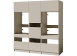 Mehrzweckschrank-Set BASIC BY BALCULINA "Washhome B/T/H 186x68x200 cm", kaschmirfarben, B:186cm H:200cm T:68cm, Kastenmöbel-Sets, Breite 186cm, höhenverstellbare Metallfüße