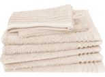 Waschhandschuh DYCKHOFF "Waschhandschuh-Set BRILLANT 6-tlg., Baumwolle, 550 g/m²", sekt, B:16cm L:21cm, Frottier, Baumwolle, Handtücher, Waschhandschuh, Baumwolle
