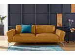 2,5-Sitzer W.SCHILLIG "montanaa", gelb (kurkuma z69), B:232cm H:78cm T:94cm, Sofas, 2 5-Sitzer, mit Metallfüßen in Silber matt, Breite 232 cm