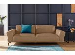 2,5-Sitzer W.SCHILLIG "montanaa", braun (fango z69), B:232cm H:78cm T:94cm, Sofas, 2 5-Sitzer, mit Metallfüßen in Bronze pulverbeschichtet, Breite 232 cm