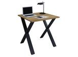 Schreibtisch VCM "Schreibtisch Bürotisch Computertisch 80x80 Lona X", braun (schwarz, honig, eiche), B:80cm T:80cm, Tische, Schreibtisch