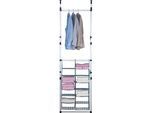 Teleskopregal RUCO, schwarz (aluminiumfarben, silber, schwarz), B:70cm H:250cm T:30cm, Aluminium, Regale, Teleskopregal, Aluminium/Kunststoff, höhenverstellbar von 250 - 300 cm