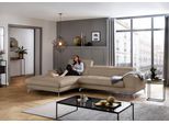 Ecksofa W.SCHILLIG "piedroo, Designsofa mit tollem Sitzkomfort, bequem und elegant, L-Form", braun (stone z59), B:303cm H:70cm T:193cm, Longlife Xtra-Leder Z59: Glattleder mit modischer Prägung. Hautstärke 0, 9 - 1, 1 mm, Sofas, Ecksofa, Kopfteilverstellung, wahlweise mit Sitztiefenverstellung, Breite 303cm