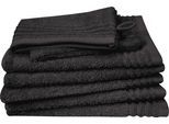 Waschhandschuh DYCKHOFF "Waschhandschuh-Set BRILLANT 6-tlg., Baumwolle, 550 g/m²", schwarz, B:16cm L:21cm, Frottier, Baumwolle, Handtücher, Waschhandschuh, Baumwolle