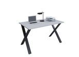 Schreibtisch VCM "Schreibtisch Bürotisch Computertisch 140x80 Lona X", grau (schwarz, grau), B:140cm T:80cm, Tische, Schreibtisch