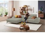 Ecksofa W.SCHILLIG "Piedroo, Designsofa mit tollem Sitzkomfort, elegant und bequem, L-Form", grau (stone r66), B:303cm H:70cm T:193cm, Chenille-Flachgewebe R66 (85% Polyester, 15% Nylon), Sofas, Ecksofa, Kopfteilverstellung, wahlweise mit Sitztiefenverstellung, Breite 303cm