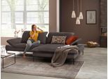 Ecksofa W.SCHILLIG "enjoy&MORE, Designsofa, elegant und bequem, L-Form", braun (braun z59), B:294cm H:87cm T:185cm, Chenille-Flachgewebe R66 (85% Polyester, 15% Nylon);Longlife Xtra-Leder Z59: Glattleder mit modischer Prägung. Hautstärke 0, 9 - 1, 1 mm;Stoff S37 (100% Polyester), Sofas, Ecksofa, Sitztiefenverstellung, Füße schwarz pulverbeschichtet, Breite 294 cm