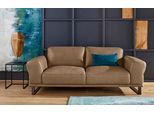 2,5-Sitzer W.SCHILLIG "montanaa", braun (fango z69), B:212cm H:78cm T:94cm, Sofas, 2 5-Sitzer, mit Metallkufen in Bronze pulverbeschichtet, Breite 212 cm