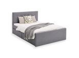 Homestyle4u Polsterbett, Grau, Textil, 2 Schubladen, 120x200 cm, Schlafzimmer, Betten, Polsterbetten