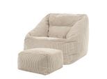 icon Sitzsack, Beige, Textil, 340 L, 1-Sitzer, Freiform, 97x73x84 cm, Hergestellt in Deutschland, Oeko-Tex® Standard 100, Reach, Wohnzimmer, Hocker, Sitzsäcke, XXL Sitzsäcke