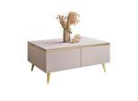 Lookway Couchtisch, Kaschmir, Metall, Uni, Rechteckig,Rechteckig, rund, 90x41x60 cm, Wohnzimmer, Wohnzimmertische, Couchtische