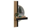 Vicco Schminktisch, Eiche, Schwarz, Holzwerkstoff, 2 Schubladen, Rechteckig, 100x205x40 cm, Schlafzimmer, Schminktische