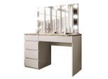 Lookway Schminktisch, Kaschmir, Holzwerkstoff, Uni, 5 Schubladen, seitenverkehrt montierbar,Rechteckig, 120x145x55 cm, Schlafzimmer, Schminktische