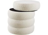 tectake Sitzhocker, Creme, Weiß, Holz, Rund, 42x47x42 cm, Wohnzimmer, Hocker