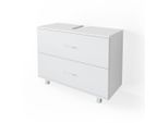 Vicco Waschbeckenunterschrank, Weiß, Holzwerkstoff, 3 Fächer, 2 Schubladen, Rechteckig, 80x60.8x33 cm, Badezimmer, Badezimmerschränke, Waschbeckenunterschränke