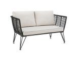 tectake Garten-Loungesofa, Anthrazit, Textil, 131x71x67 cm, Loungemöbel, Outdoorsofas