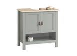 SoBuy Waschbeckenunterschrank,, Grau, Holzwerkstoff, 60x60x30 cm, Badezimmer, Badezimmerschränke, Waschbeckenunterschränke