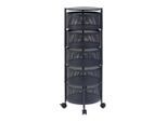 [en.casa] Rollwagen, Schwarz, Metall, 5 Fächer, Rollen, 33x89.5x33 cm, Esszimmer, Servierwagen