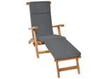 Beautissu Deckchairauflage, Grau, Textil, 45x5x175 cm, Outdoor-Kissen, Liegenauflagen