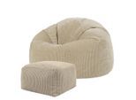 icon Sitzsack, Beige, Kunststoff, 240 L, 1-Sitzer, Rund, 85x50x85 cm, Hergestellt in Deutschland, Oeko-Tex® Standard 100, Wohnzimmer, Hocker, Sitzsäcke, XXL Sitzsäcke