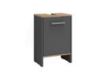 Vicco Waschbeckenunterschrank, Anthrazit, Honigeiche, Holzwerkstoff, Rechteckig, 38.2x57x26.3 cm, Badezimmer, Badezimmerschränke, Waschbeckenunterschränke