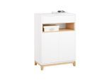 SoBuy Kommode, Weiß, Natur, Holzwerkstoff, Holz, Bambus, 60x85x34 cm, Wohnzimmer, Kommoden & Sideboards, Kommoden