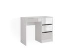 Vicco Schreibtisch, Weiß, Holzwerkstoff, 4 Fächer, 4 Schubladen, Rechteckig,Rechteckig, 90x75x40 cm, Arbeitszimmer, Schreibtische, Bürotische
