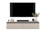 Meble Lindner Tv-Lowboard, Kaschmir, Holzwerkstoff, 2 Fächer, Rechteckig,Rechteckig, 140x30x35 cm, Wohnzimmer, Wohnwände, Lowboards, Lowboards stehend