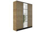 Kier Furniture Kleiderschrank, Honigeiche, Holzwerkstoff, 156.4x205x39 cm, Schlafzimmer, Kleiderschränke, Drehtürenschränke