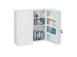 Relaxdays Medizinschrank, Weiß, Metall, 52.5x53x19.5 cm, Badezimmer, Badezimmerschränke, Medizinschränke