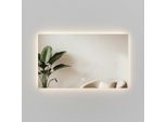 Emke Badspiegel, Transparent, Glas, Rechteckig, 100x60x3 cm, Badezimmer, Badezimmerspiegel, Badspiegel