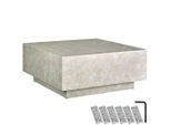 tectake Couchtisch, Beige, Holz, Quadratisch, 80x35x80 cm, Wohnzimmer, Wohnzimmertische, Couchtische