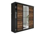 Kier Furniture Schiebetürenschrank, Schwarz, Dunkelbraun, Holzwerkstoff, 250x205x59 cm, Schlafzimmer, Kleiderschränke, Schwebetürenschränke