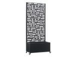 casa.pro Blumenkasten, Schwarz, Metall, Rechteckig, 82x190x38 cm, Gartenzubehör, Blumentöpfe