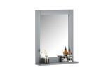 SoBuy Badspiegel, Grau, Holzwerkstoff, 40x50x10 cm, Badezimmer, Badezimmerspiegel, Badspiegel