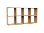 Selsey Standregal, Eiche, Holzwerkstoff, 8 Fächer, Rechteckig, 147x75x30 cm, Wohnzimmer, Regale, Bücherregale