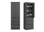 Home Collective Mehrzweckschrank, Anthrazit, Holzwerkstoff, 3 Fächer, 3 Schubladen, 50x180.5x40 cm, Schlafzimmer, Kleiderschränke