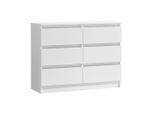 Home Collective Kommode, Weiß, Holzwerkstoff, 6 Schubladen, 95x77.5x35 cm, Wohnzimmer, Kommoden & Sideboards, Kommoden