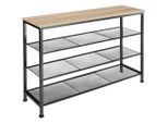 tectake Schuhregal, Natur, Metall, Rechteckig, 100x72.5x30.5 cm, Garderobe, Schuhaufbewahrung, Schuhregale