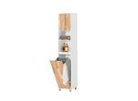 SoBuy Hochschrank, Weiß, Holzwerkstoff, Holz, 31x170x32 cm, Badezimmer, Badezimmerschränke, Hochschränke