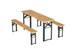 Juskys Bierzeltgarnitur, Braun, Holz, 3, Gartenmöbel, Gartenmöbel-Sets