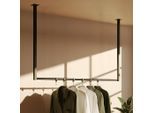 CLP Kleiderständer, Schwarz, Schwarz, Metall, 100x80x7 cm, Garderobe, Garderobenständer