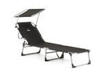 Outtec Sonnenliege, Schwarz, Textil, 1-Sitzer, 60x60x188 cm, Gartenmöbel, Gartenliegen