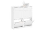 SoBuy Schuhkipper, Weiß, Holz, 98x95x19 cm, Garderobe, Schuhaufbewahrung, Schuhkipper