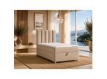 Best For Home Boxbett, Beige, Holz, Höhe ca. 18 cm, Rechteckig, 70x200 cm, Schlafzimmer, Betten, Boxspringbetten