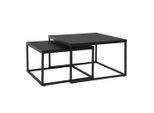 Home Collective Couchtisch, Schwarz, Holzwerkstoff, Quadratisch, 70x42x70 cm, Wohnzimmer, Wohnzimmertische, Couchtische
