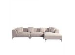 Home Deluxe Ecksofa, Beige, Kunststoff, L-Form, Ottomane rechts, 344x178 cm, Wohnzimmer, Sofas & Couches, Wohnlandschaften, Ecksofas