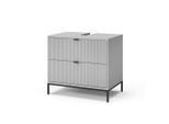 Vicco Waschbeckenunterschrank, Grau, Holzwerkstoff, 3 Schubladen, Rechteckig, 70x63x45.1 cm, Badezimmer, Badezimmerschränke, Waschbeckenunterschränke