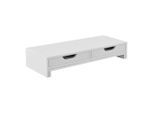 [en.casa] Monitorständer, Weiß, Holzwerkstoff, 2 Schubladen, 60x11x22 cm, Arbeitszimmer, Bürozubehör